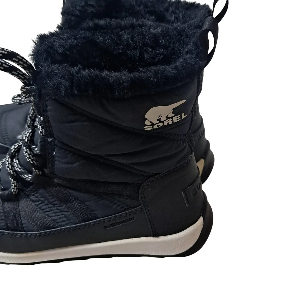 Sorel Whitney II Short Lace Boots Women 7 Black Snow Waterproof Winter Outdoors